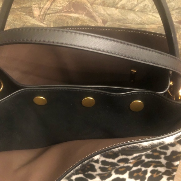 Authentic Leopard Tory Burch Lee Radziwill Double Bag. Pony Hair Italian suede - Picture 7 of 9